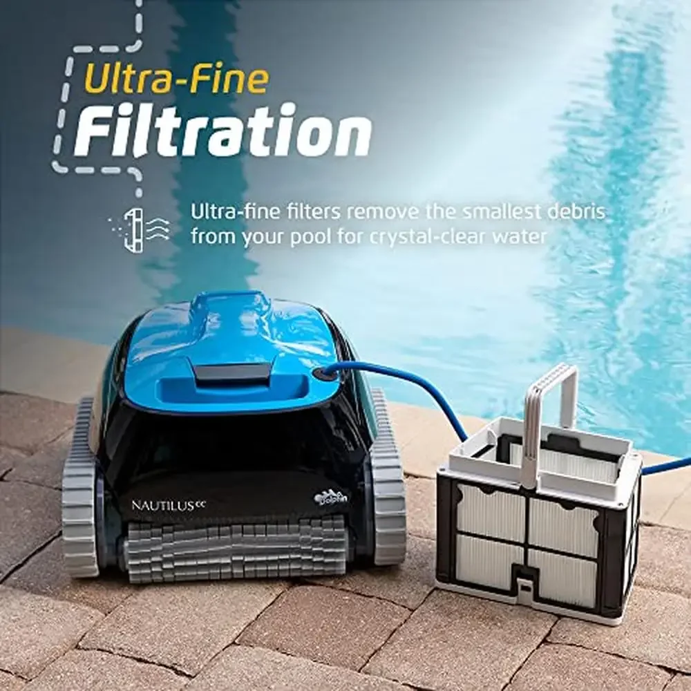 Automatic Robotic Pool Vacuum Cleaner with Ultra-Fine Filters Perfect Clean In-Ground Pools up to 33 Feet Wall-Climbing Power
