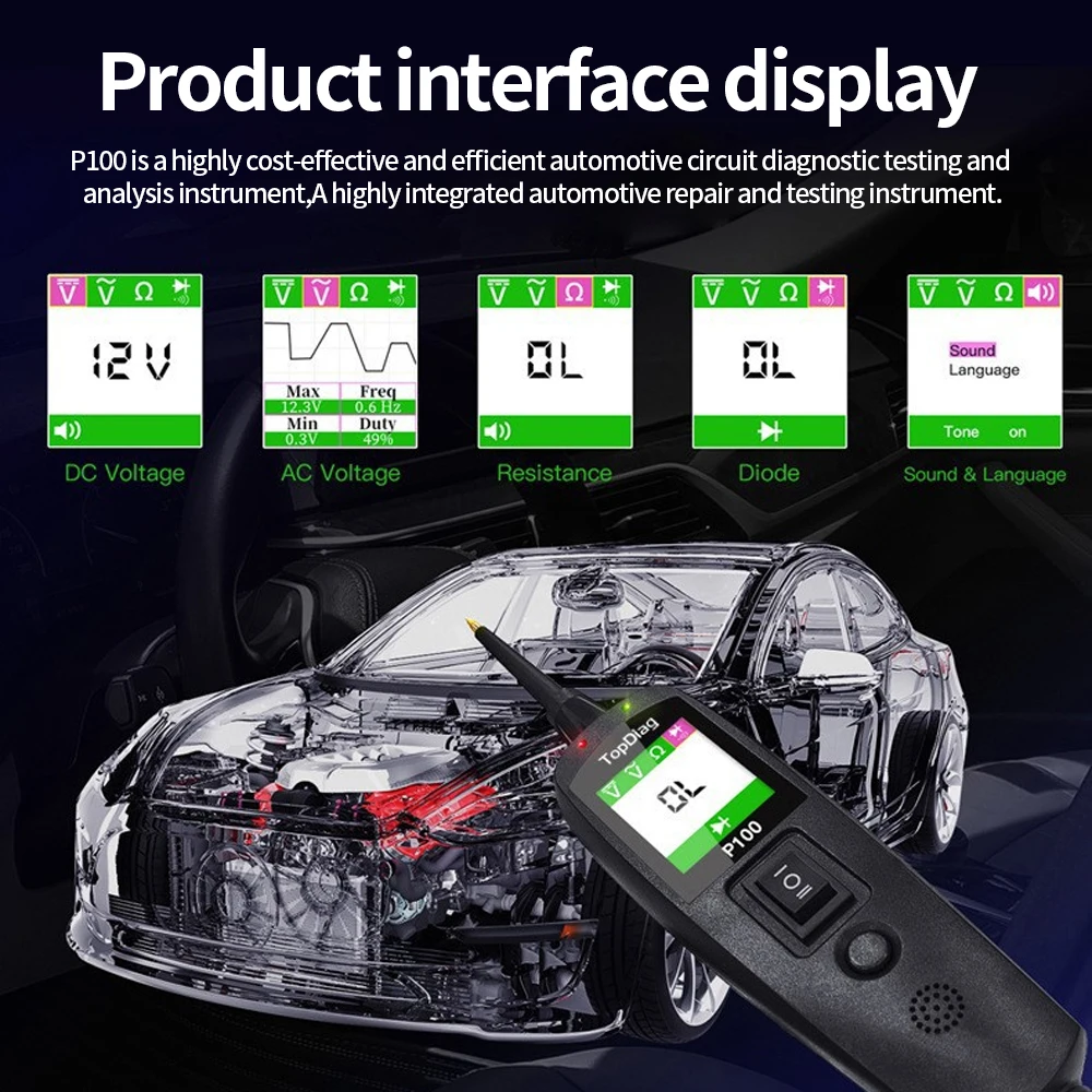 Power Circuit Probe Tester 12V 24V DC AC Voltage Short Circuit Finder Component Activation Electrical Diagnostic Tool for Car