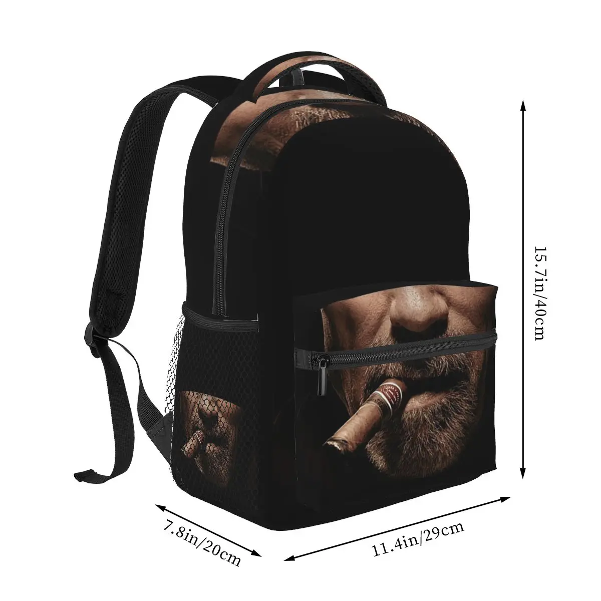 Arnie CigarFace Backpacks Boys Girls Bookbag Students School Bags Cartoon Travel Rucksack Shoulder Bag Large Capacity