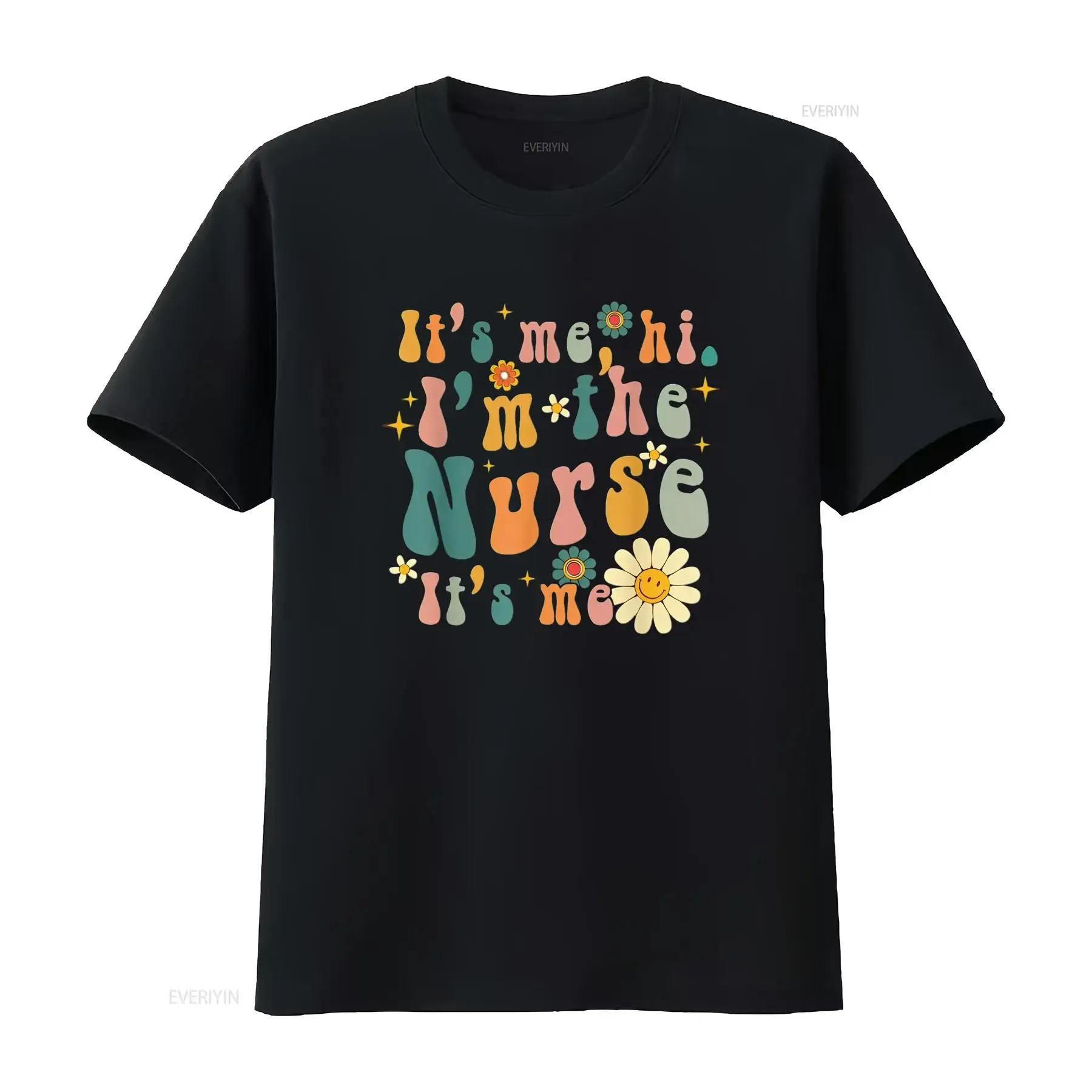 Womens Retro Its Me Hi I m The Nurse RN ER NICU Nu Trendy Women s T Shirt  Summer vintage Washed Unisex Versatile homme