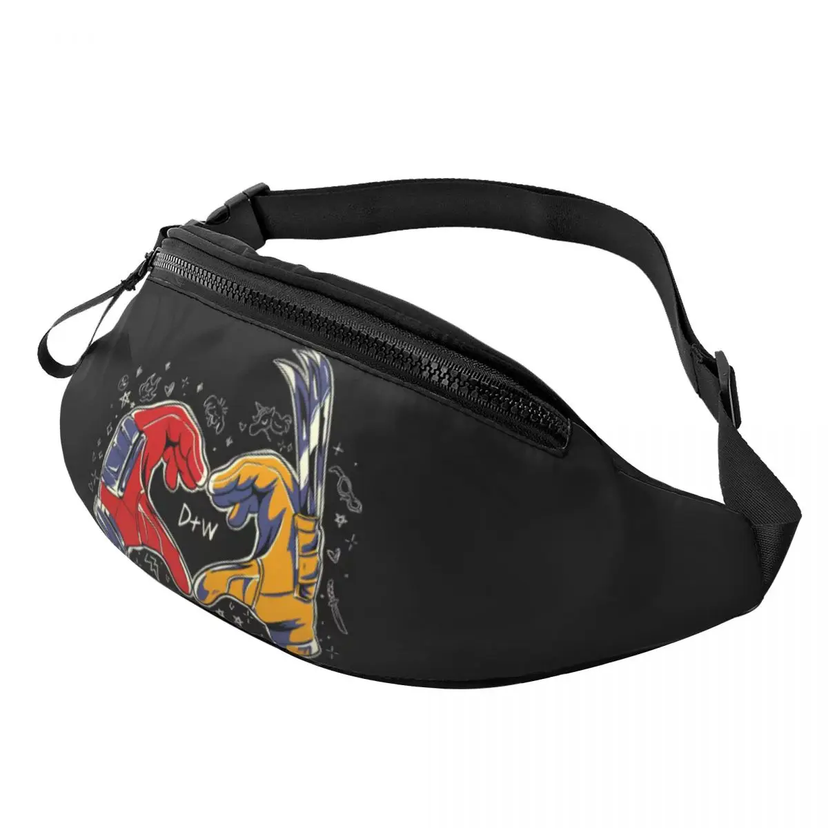 

Custom Deadpool &Wolverine Love Fanny Bag Crossbody Waist Pack Men Women Cycling Camping Phone Money Pouch