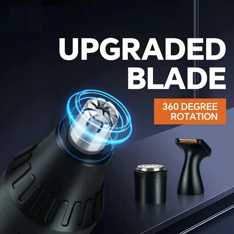 مجموعة أدوات العناية الاحترافية، ماكينة تشذيب شعر الأنف والأذن القابلة لإعادة الشحن عبر USB، ماكينة حلاقة اللحية والحواجب، أدوات العناية الشخصية للرجال 4 في 1 #2