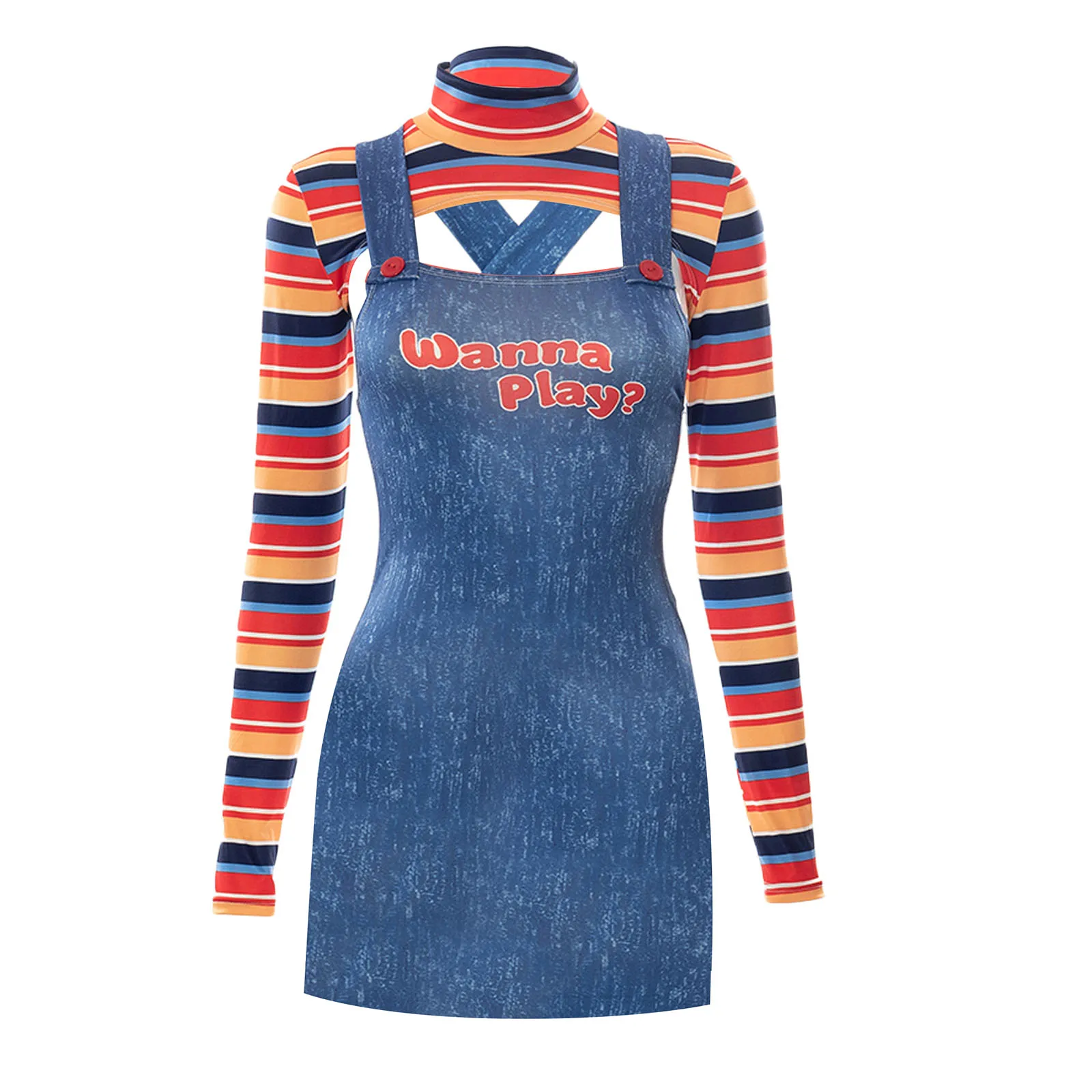 Halloween Kostuums Voor Vrouwen Enge Nachtmerrie Killer Pop Wil Filmpersonage Chucky Pop Kostuum Bodysuit Spelen