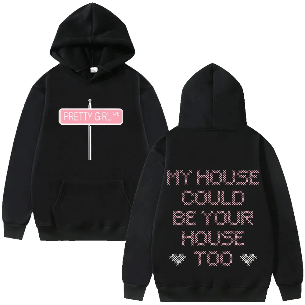Sabrina Carpenter Pretty Girl Ave Hoodie Unisex Letter Print Hoody Casual Loose Long Sleeve Hooded Sweatshirts Street Style Tops