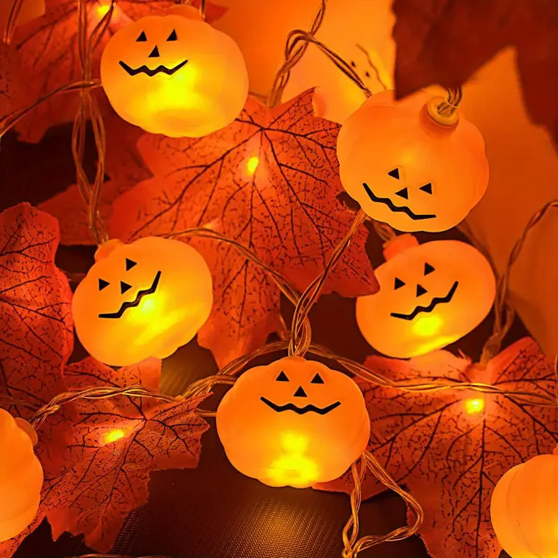 40 LEDS Halloween Pumpkin LED String Lights with Remote Control for Indoor Outdoor Holiday Party Halloween Decoration 817