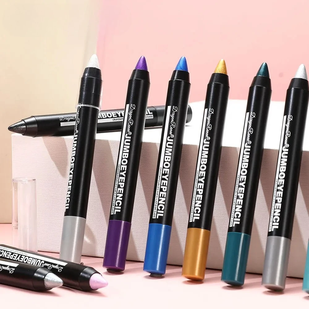 スモーキーダークグリーンアイシャドウペンシルスティック 12 色メタリックグリッターアイシャドウ蛍光ペンメイクアップツール防水真珠光沢