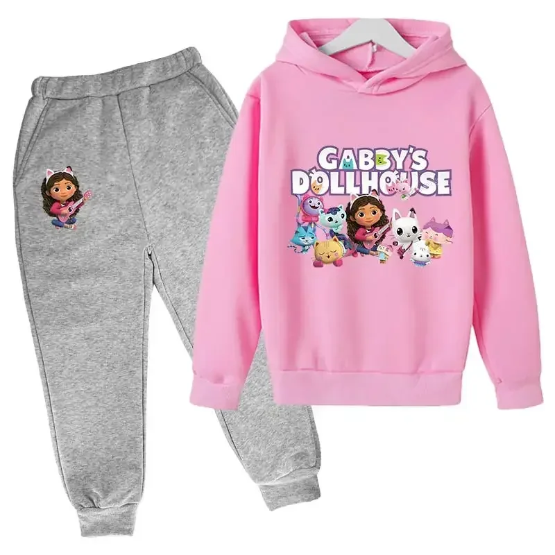 2024 Hoodie Toddler Girls Gabby Dollhouse Clothes Hoodies Pants 2Pcs Sets Cute Children Costume Kids Tracksuits Kids Gabby Cats