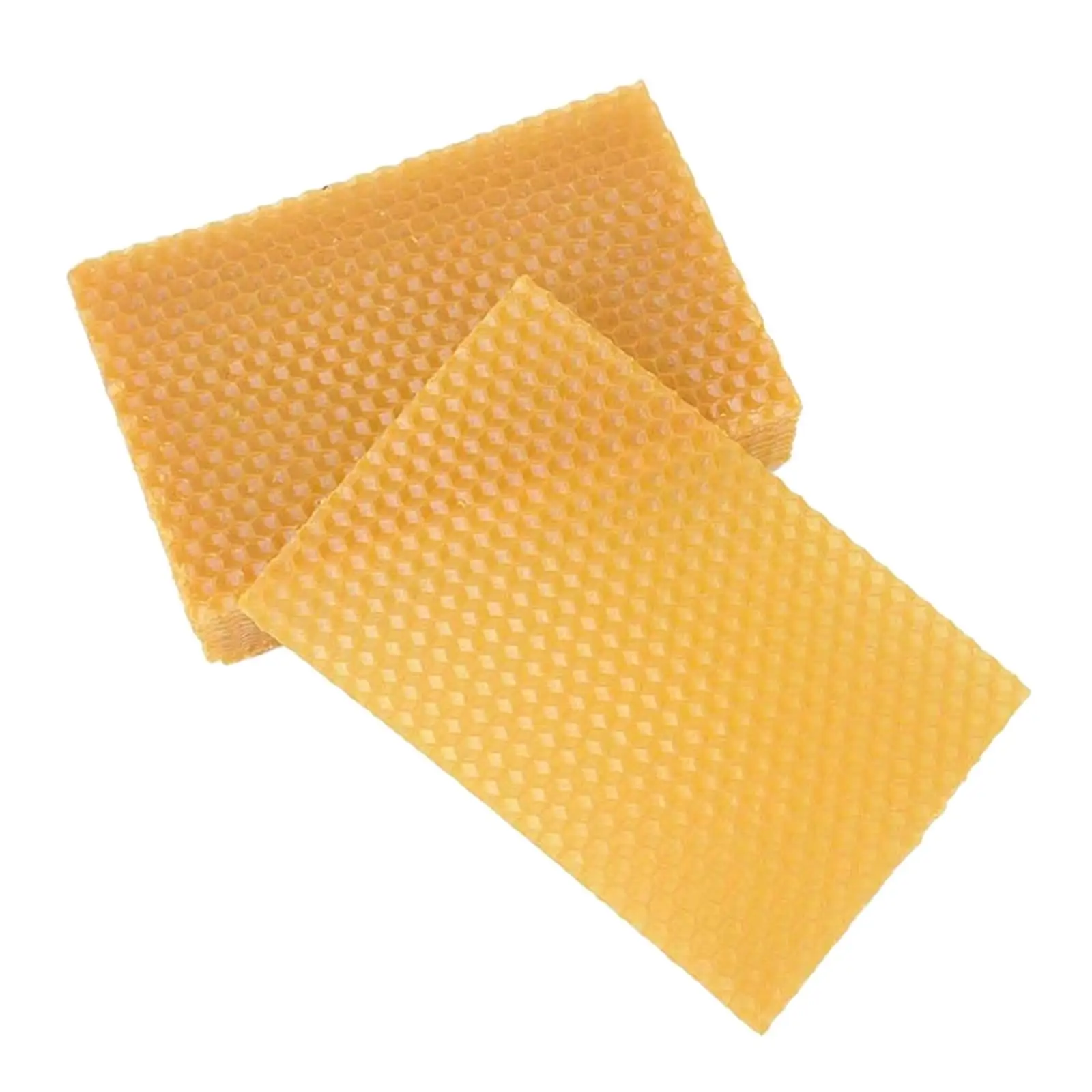 10Pcs Beeswax Sheets, Natural Beeswax Foundation Sheets for Honeycomb, Candle Making, Bee Hive Foundation Sheets Deep Foundation