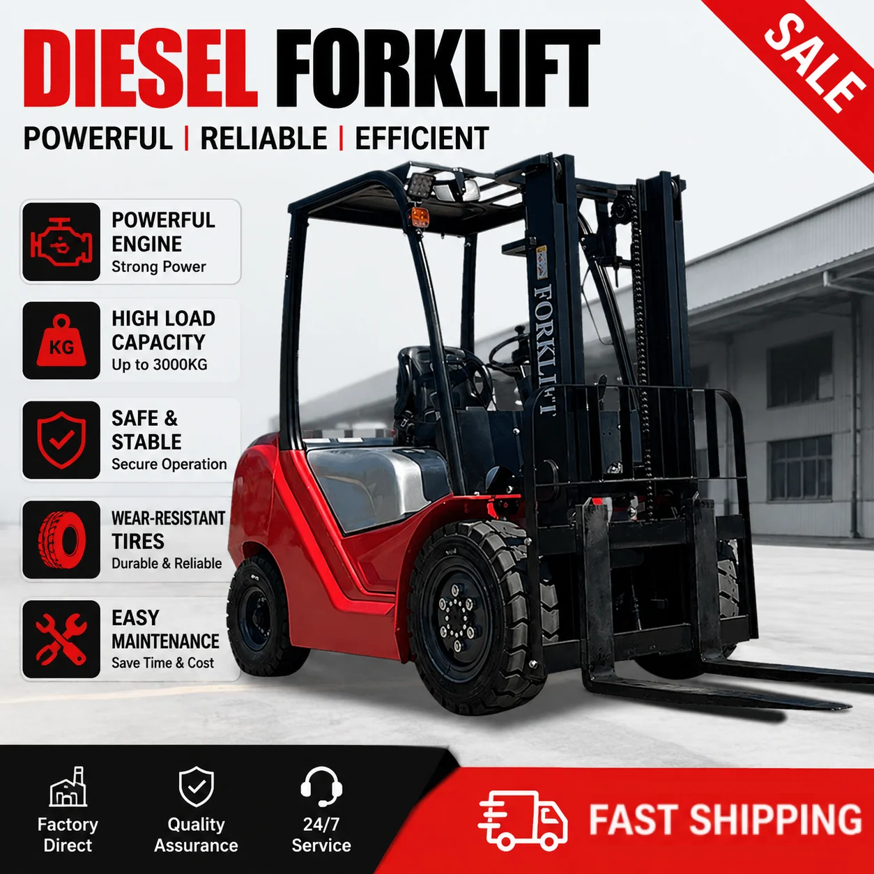 Best Selling Industrial Forklift 3.5 Ton Lift Height 4.2m All Terrain Forklift New Forklift for Sale