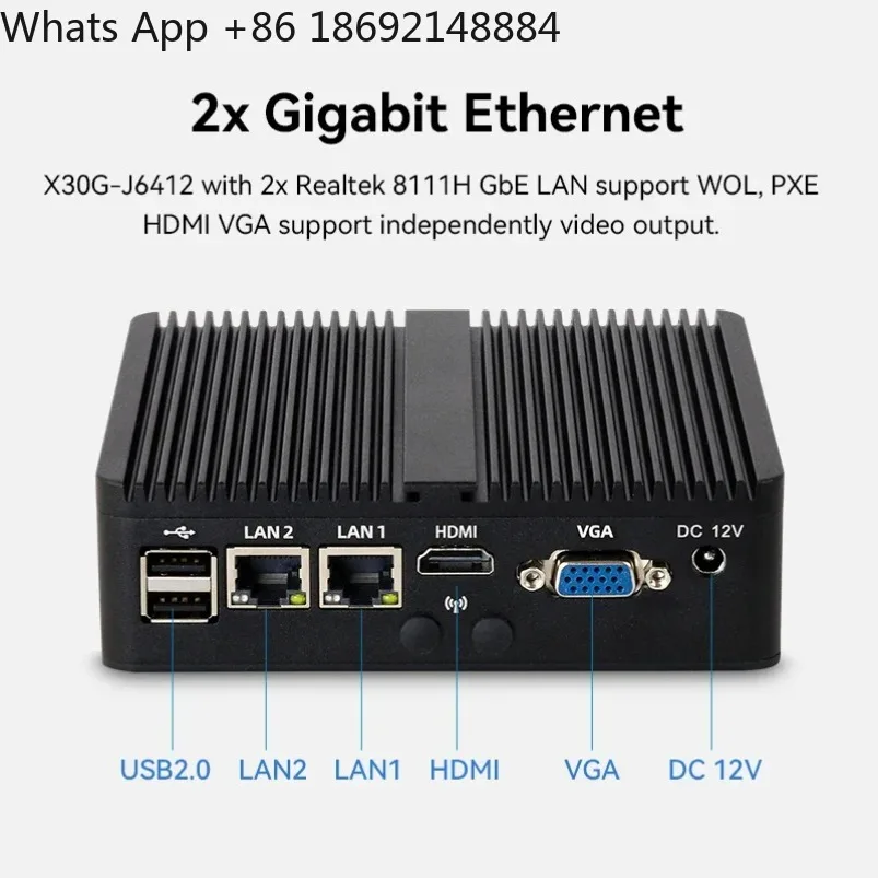 Industrial computer J1900 quad-core mini host i7 dual network dual string 5500U embedded in microcomputer J6412