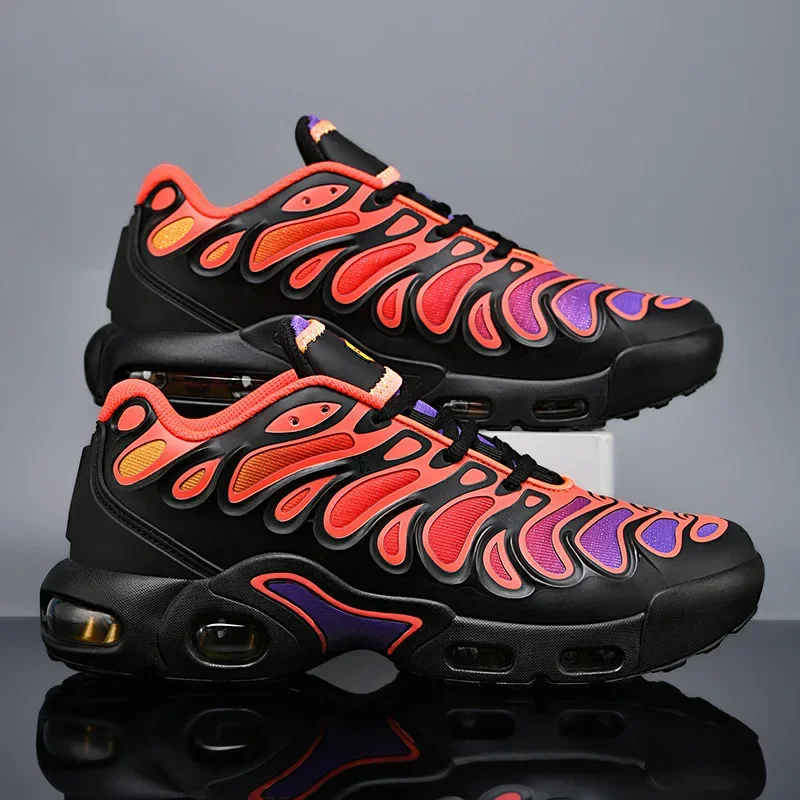Zapatos deportivos de talla grande para hombre, zapatos para correr con colchón de aire para estudiantes a la moda para jóvenes, zapatos informales para parejas, plantilla de PU transpirable