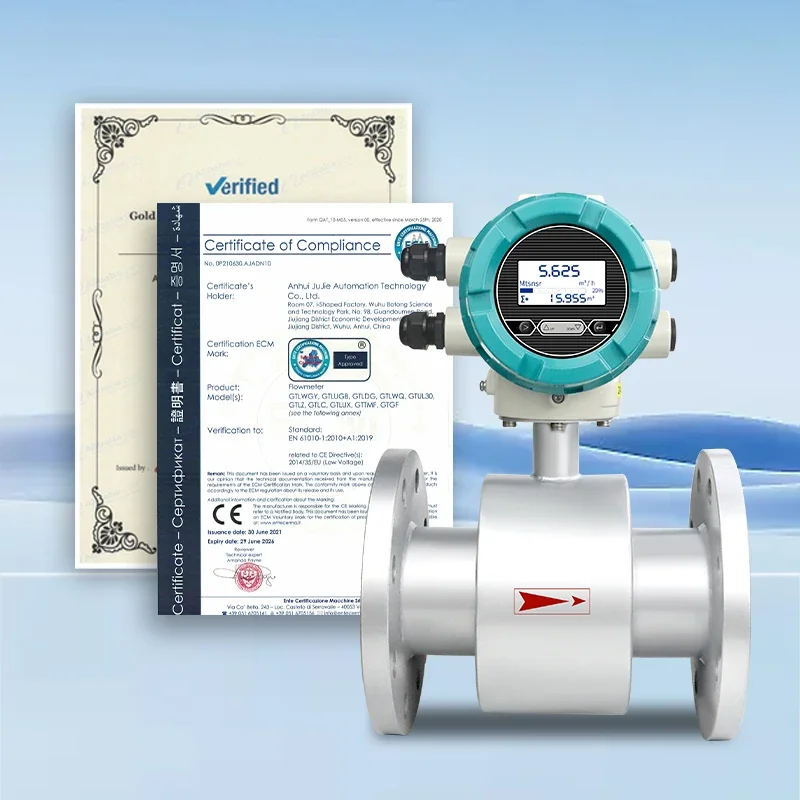 

2026 Stainless Steel Electromagnetic Flow Meter for Corrosive Liquids Acid Alkali with High Precision and Low Power Consumption