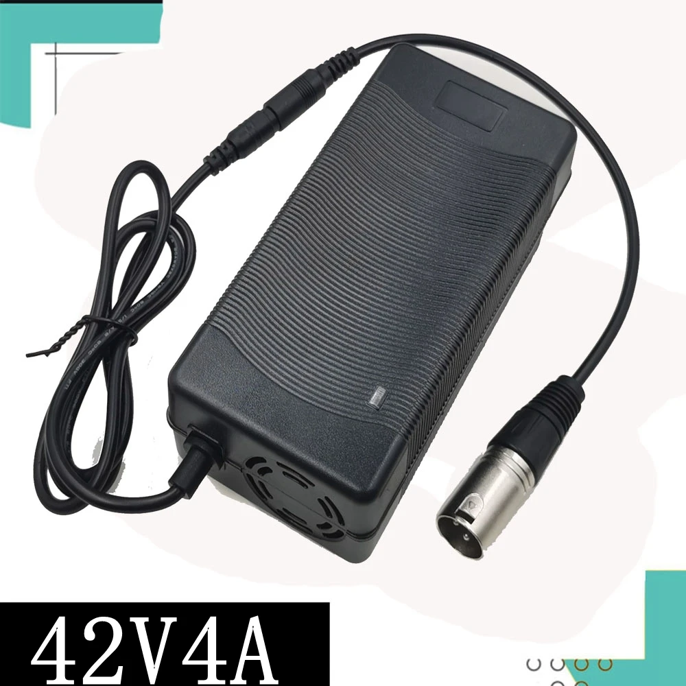 36V Charger 42V 4A lithium battery charger for 36V lithium battery pack with 3-Pin XLR Socket/connector