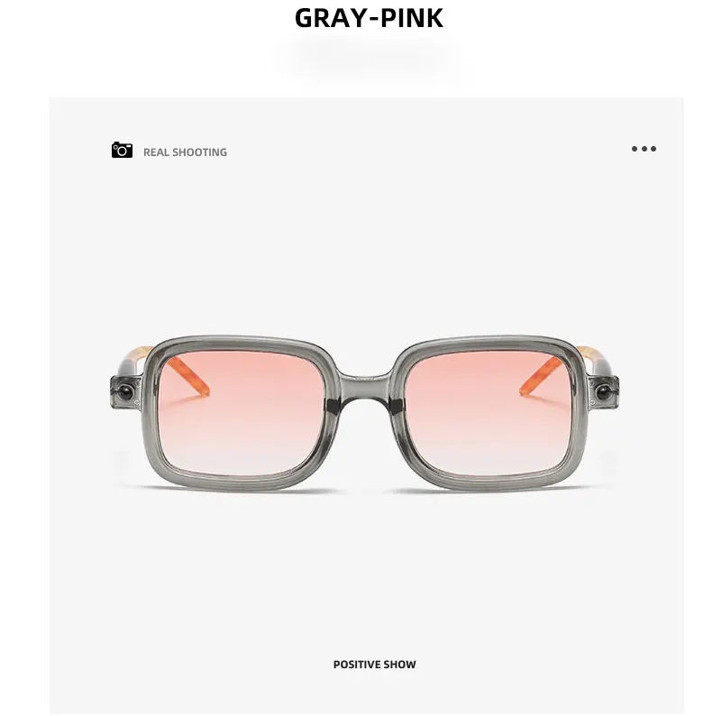 Neue modische quadratische Sonnenbrille für Damen und Herren, Vintage-Markendesigner, Punk-Sonnenbrille, klare Gläser, Spiegelbrille – Detail 19