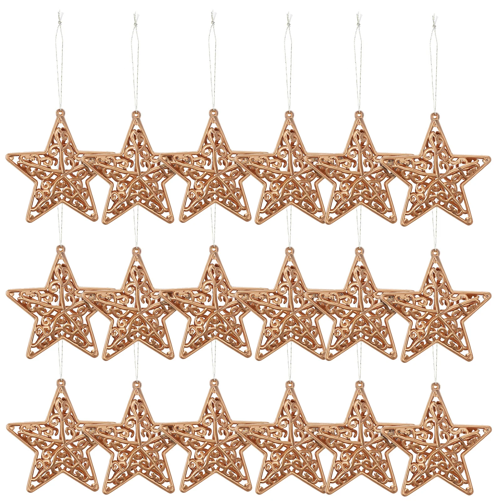 

18Pcs Sparkle Star Hanging Ornaments 3D Glitter Five-Pointed Christmas Tree Decor for Indoor Wall Holiday Party Home Display