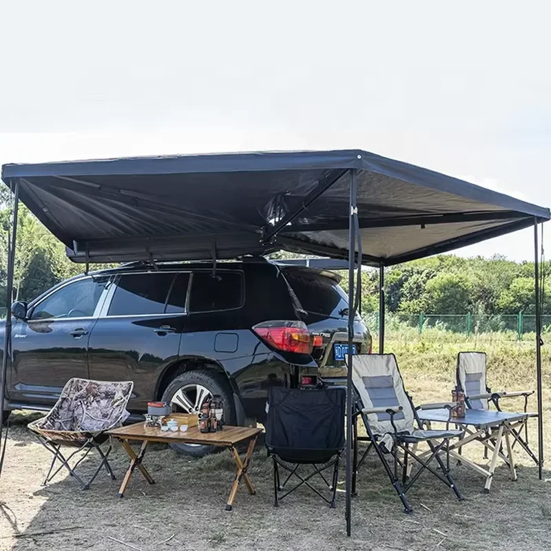 Car Side Sunshade 270 Degree Awning Free Standing Four-Season Waterproof 2.35m PVC Cover 4x4 Offroad Outdoor RV Camp Awning