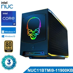 Процессор Intel NUC11BTMi9 Core i9-11900KB 4,9 ГГц UHD Графический мини-ПК Windows 11 Thunderbolt 4 3x4K 6E игровой компьютер ITX