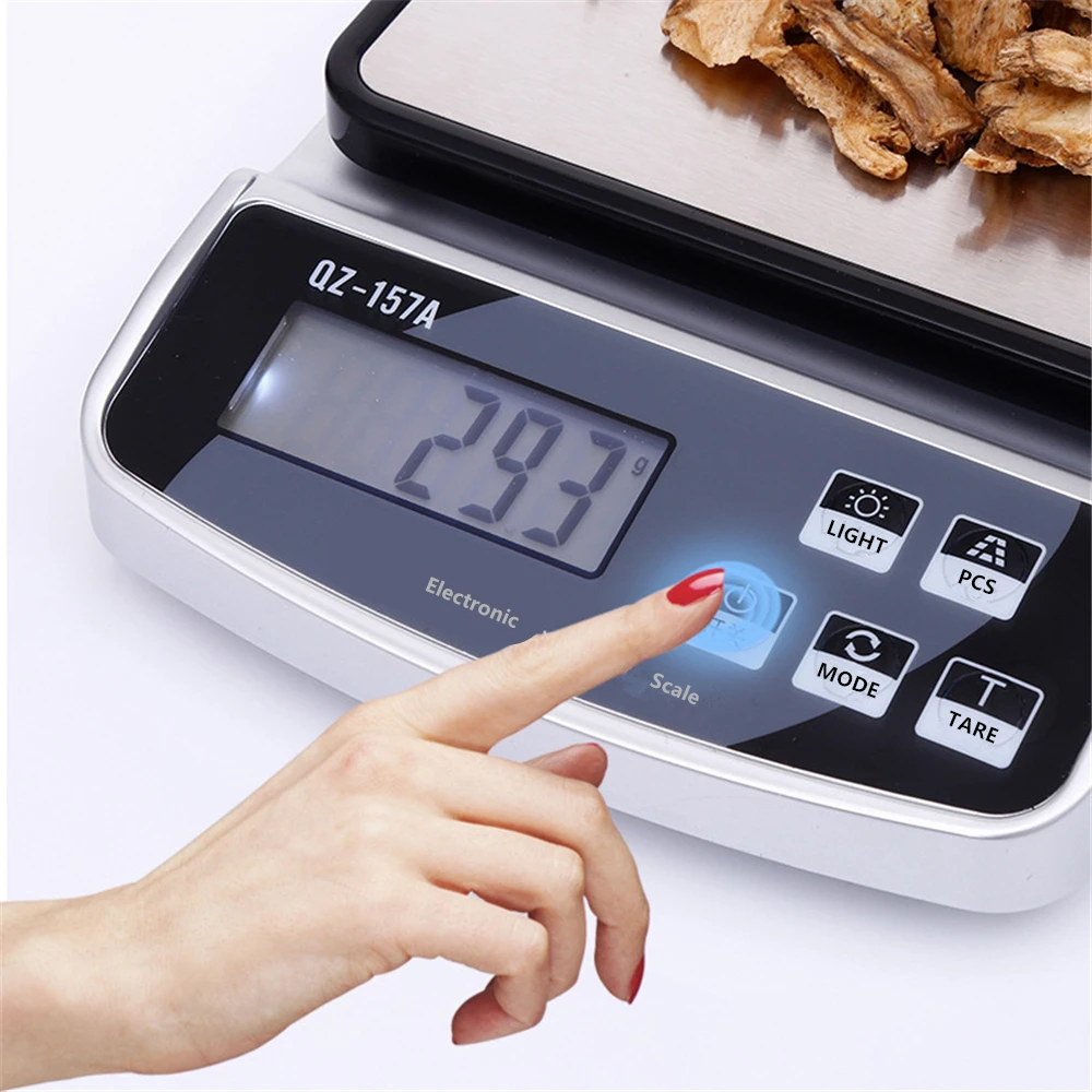 15KG/10KG/3KG Digital Kitchen Scale Waterproof Food Scale USB Charge Smart Electronic Scale Multifunction Weighing Coffee Scale
