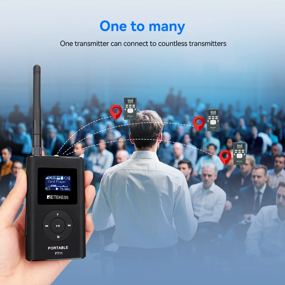 Retekess Wireless Tour Guide Аудиосистема FT11 FM-передатчик PR13 FM-радиоприемник Tour Guide Конференция Церковь Hajj Training