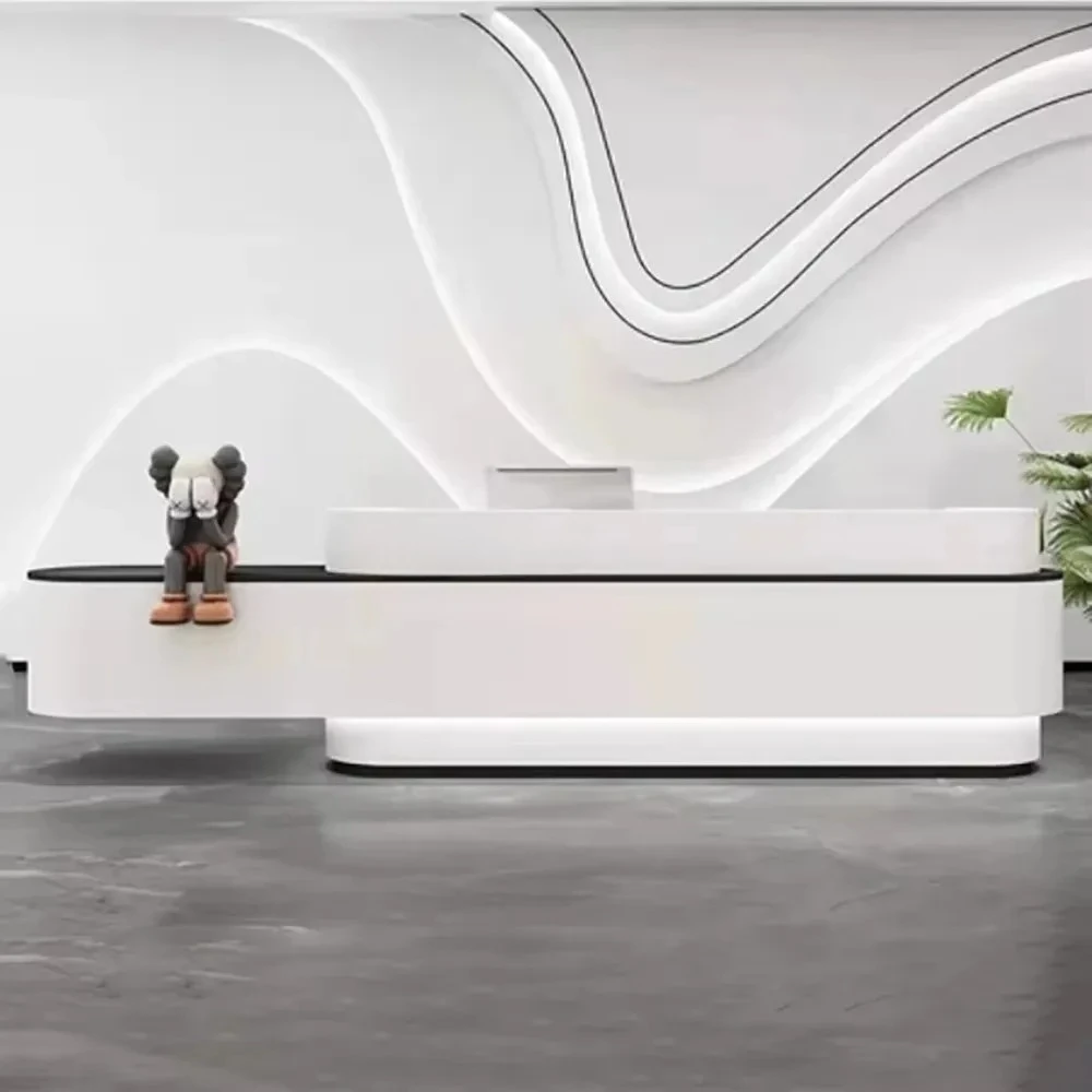 

Aesthetic Unique Bar Counter Cabinet Nordic Elegant Unique Reception Desks Fashion Delicacy Mostrador Commercial Furniture