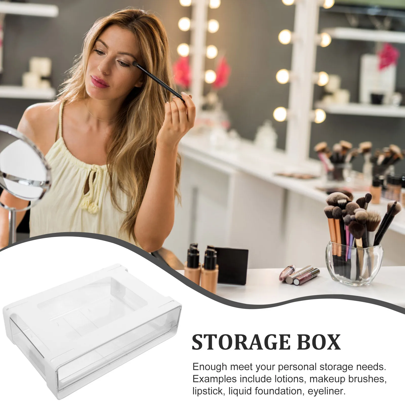 

Under Desk Drawer Storage Organizer Large Capacity Plastic Desktop Box For Home Office Kitchen Hidden Shelf Attachment