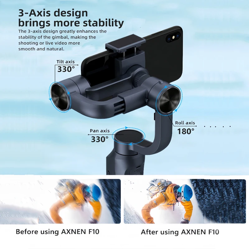 F10 Pro handheld 3-axis gimbal handy stabilizer for cell phone holder real-time tracking stabilizzatore smartphone Selfie