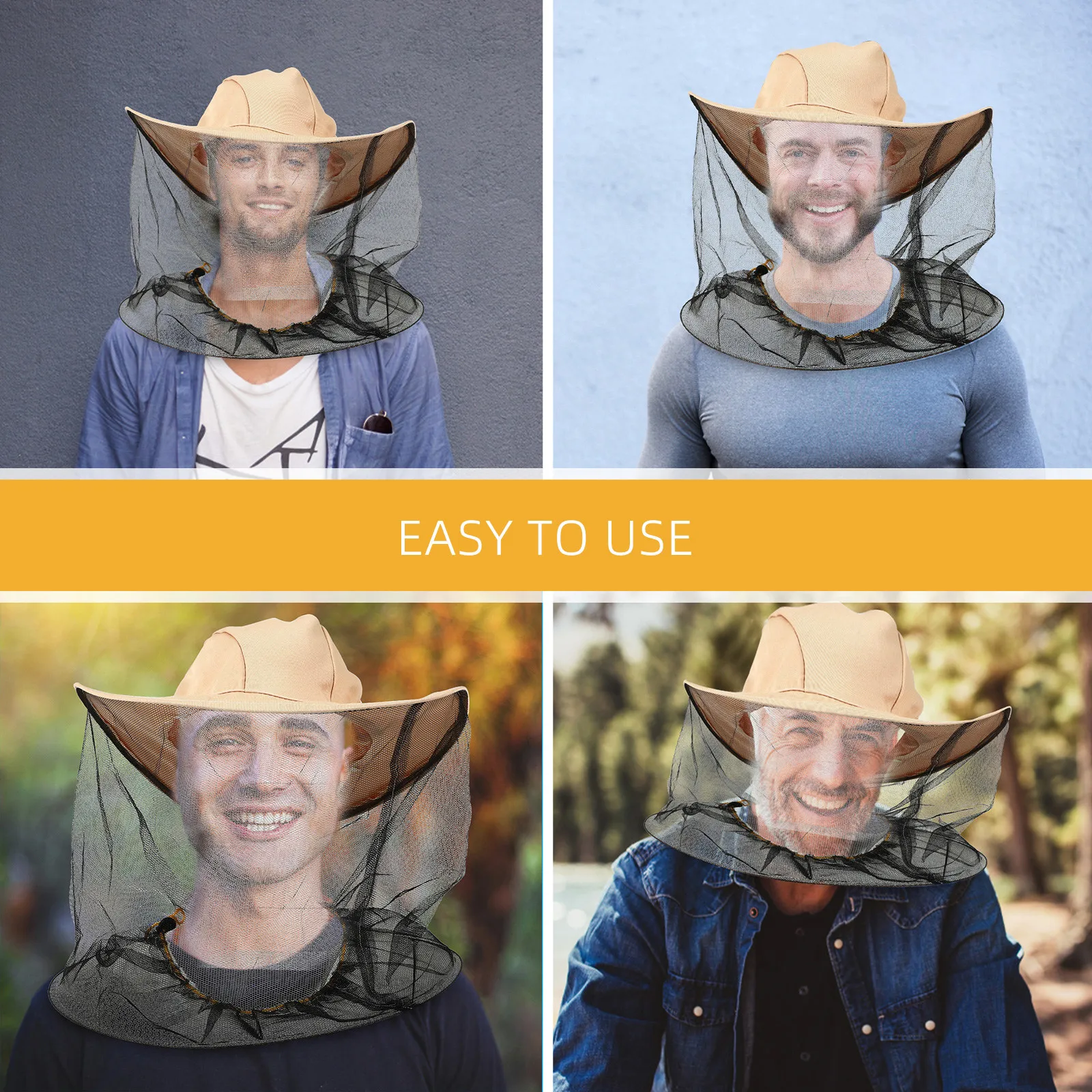 Sombrero de Apicultura Premium con Doble Anillo Protector, de Secado Rápido, Plegable, con Protección Solar UV para Alimentación de Abejas, Pesca, Senderismo y Viajes