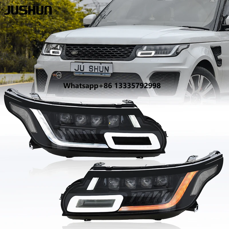 

JUSHUN New LED Headlights Matrix Beam for Range Rover Sport L494 1-Year Warranty Adaptive High Beam Daytime'Laser Headlight