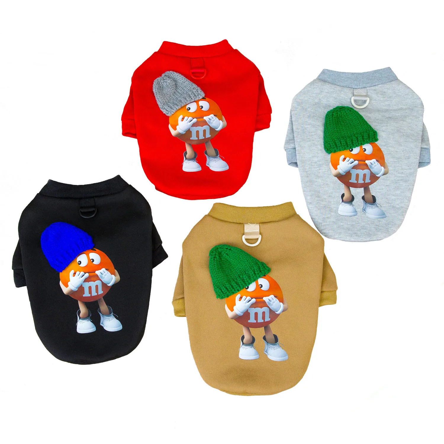 Funny Dog Hoodies Fleece Lined Sweatshirt for Small Dogs, Cartoon Puppy Coat Spring Autumn Dog Clothes Yorkie Pet Apparel