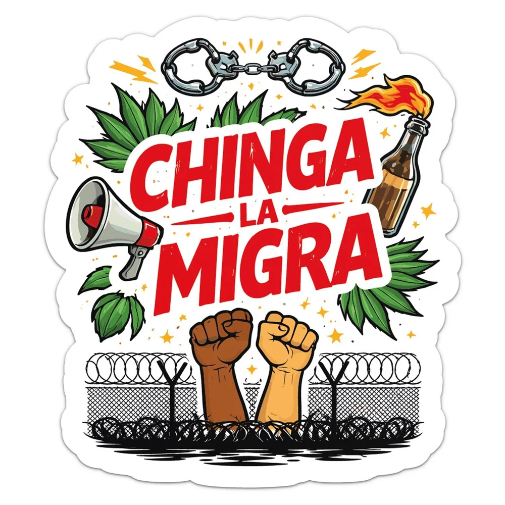 Chinga La Migra Abolish Ice Vinyl Car Sticker Self Adhesive Decal for SUV Window and Laptop Creative Car Decor