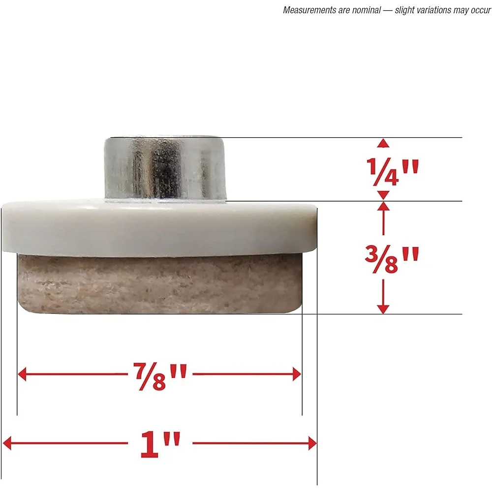 Chiodi in feltro da 1 pollice su cuscinetti per mobili Confezione da 8 rotondi Protezione resistente Pavimenti per piastrelle in legno Facile installazione Senza graffi discreti