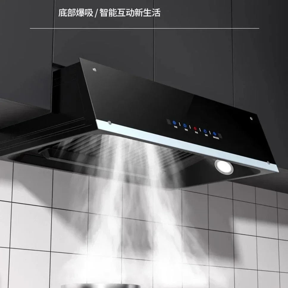 Top-mounted cooker hood, 20m³/min powerful suction, anti-grease filter, quiet operation, suitable for home and rental kitchens