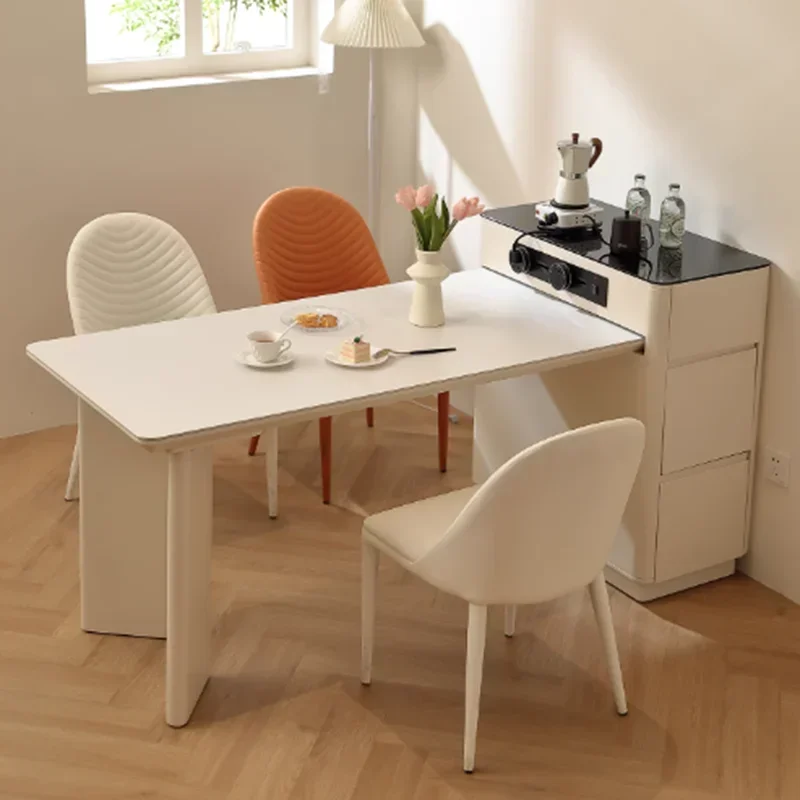 Long Waterproof Kitchen Table Kitchen Drawer Socket Center Set Dining Table Chairs Island Modern Furniture