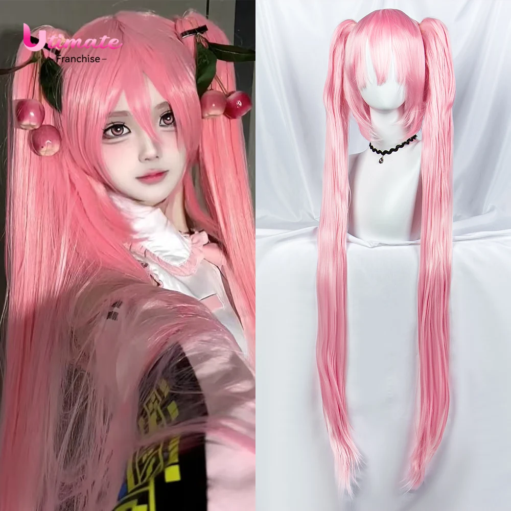 Utimate Cosplay Hatsune Miku Tiger Clip pares cola de caballo Cospiay Anime peluca azul verde claro Cos traje pelucas