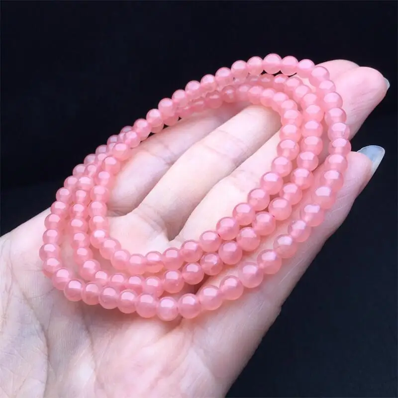 4.8MM Natural Red Lace Agate Triple Circle Bracelet Healing Fengshui Stone Fashion Jewelry For Women Holiday Gift 1PCS