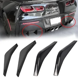 Universal 4pcs Car Rear Bumper Lip Diffuser Shunt Fin Body Spoiler Canard Car Exterior Parts For Chevrolet Corvette C7 2014-2019