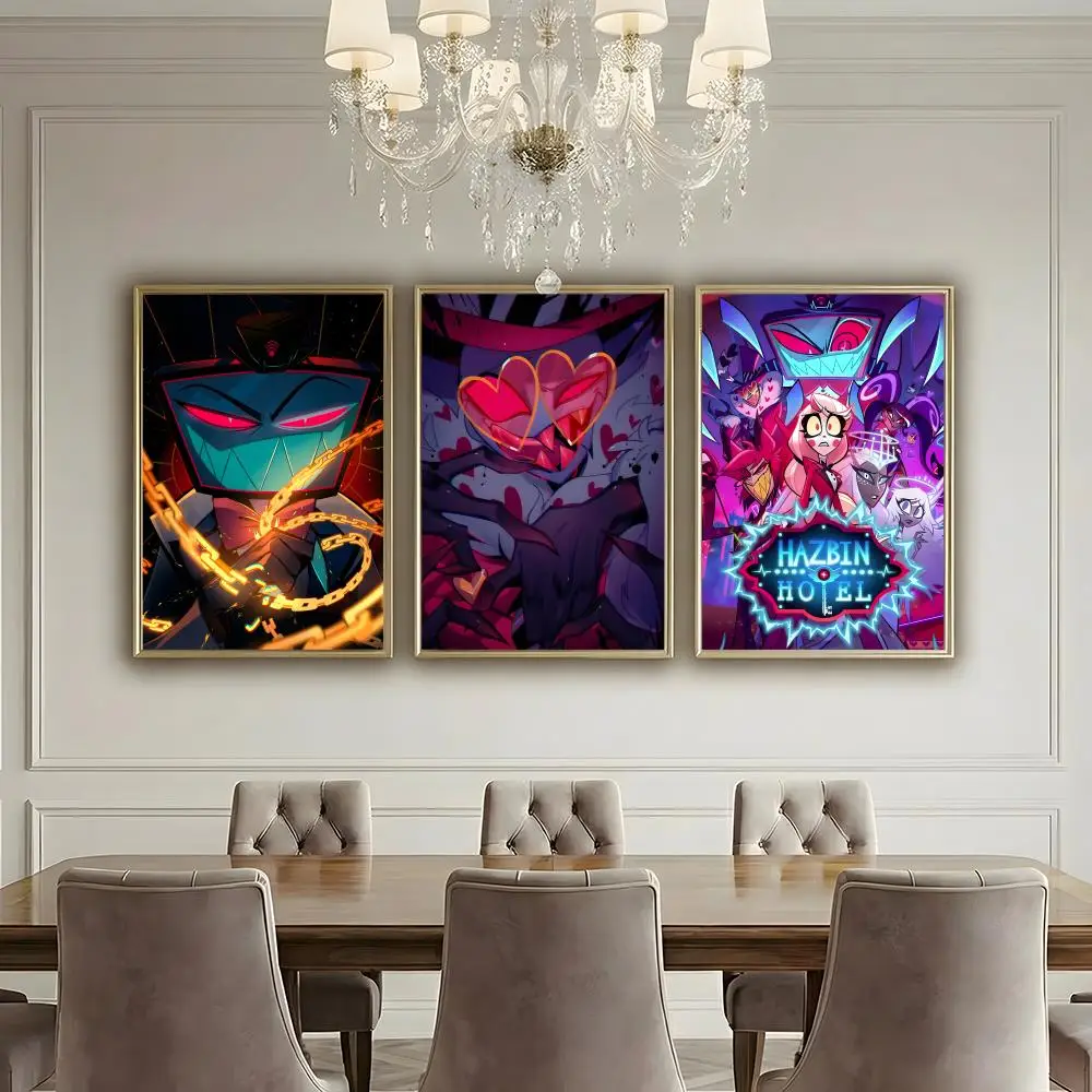 H-Hazbin Hotel ADULT ANIMATED SERIES Poster HD Waterproof High-Toughness Self-Adhesive Wall Decor Universal
