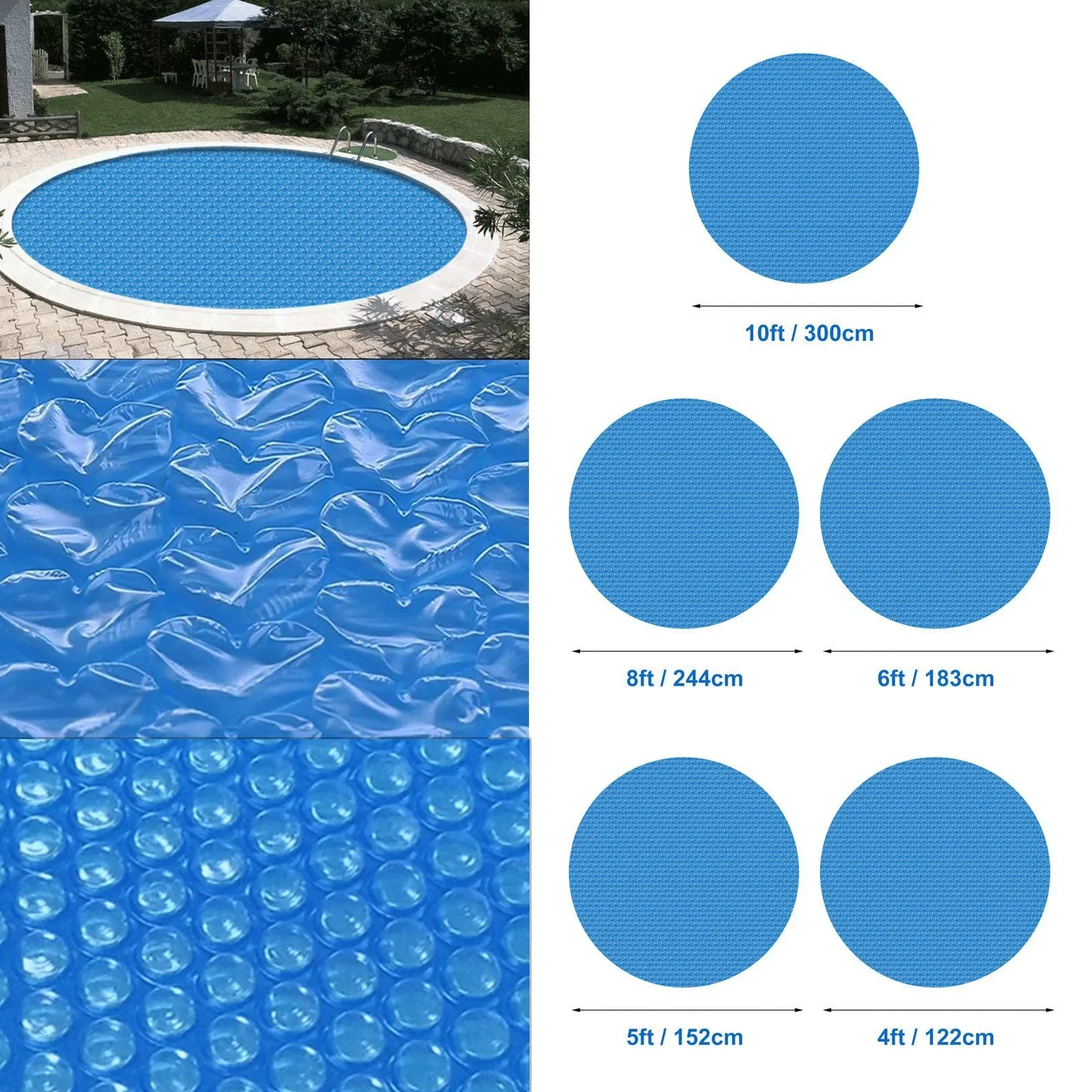 Swimming Pool Cover Round Solar Summer Waterproof Pool Tub Dust Outdoor PE Bubble Film Blanket Accessory Pool Cover Dropshipping