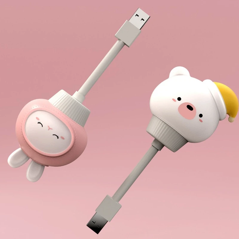Lampka nocna LED Królik Niedźwiedź Dziecięca lampka nocna do sypialni USB Lampy strzelające Ozdoby do sypialni
