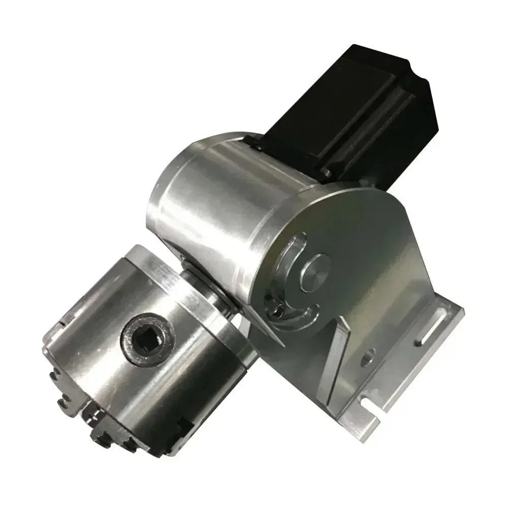 เครื่องมาร์กกิ้งแบบหมุนแกน 3 ขา SIHAO สำหรับเครื่องเลเซอร์ไฟเบอร์ แกนหมุนได้สูงสุด 80 มม. สำหรับแกะสลักป้ายชื่อ