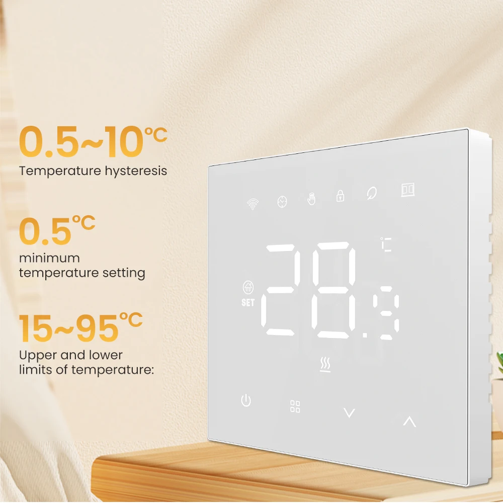 AVATTO Tuya WiFi Smart Thermostat Underfloor Heating System for Gas Boiler Electric Heating Work with Alexa Google Home