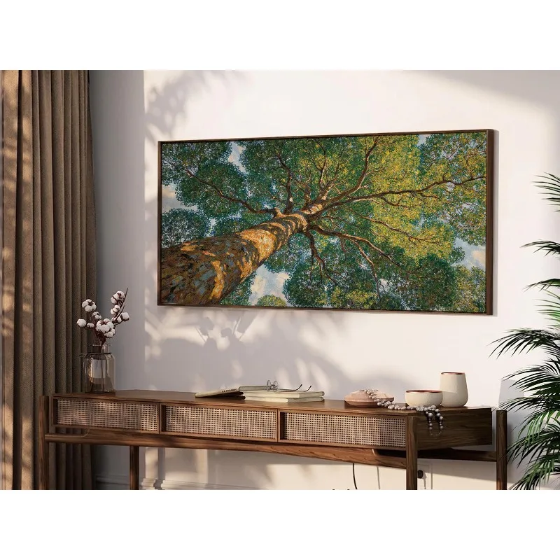 Impressionist Giant Tree Canvas Print Upward View Forest Nature Wall Art Vintage Landscape Painting for Living Room Home Decor