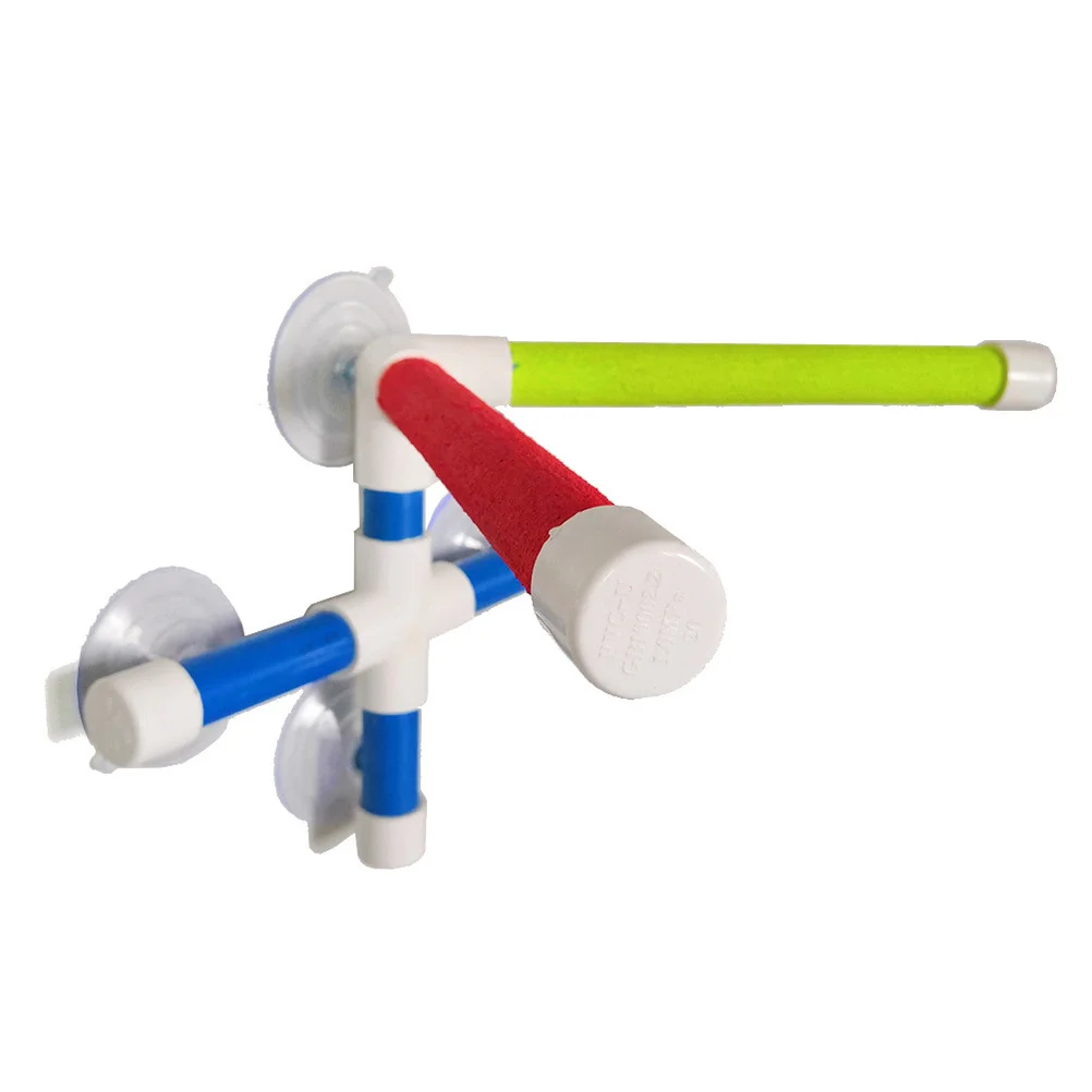 

Pet Suction Double Standing Bar Bird Climbing Stand For Parrot Parakeet Cockatiel Small Birds Training Activity Rod Home Office
