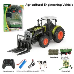 Simulation Of RC Farmer Car Grab Wooden Car Combination Animal Husbandry Farm Toys And Children's Gifts Agricultural Vehicle Set