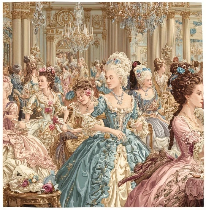 Rococo Style Glamorous Dance Party Jigsaw Puzzle 500/1024 PCS Holiday Stress Relieving Fun Games Home Decor Holiday Gifts