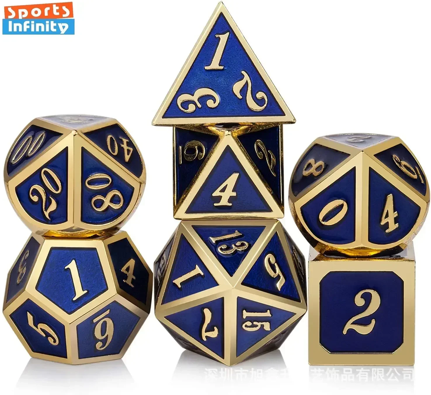 Kit de dés en métal pour jeu de société, dés COC, dés numérotés polyèdres, TRaf, petit-déjeuner, Cthulu Running Team, 7 pièces