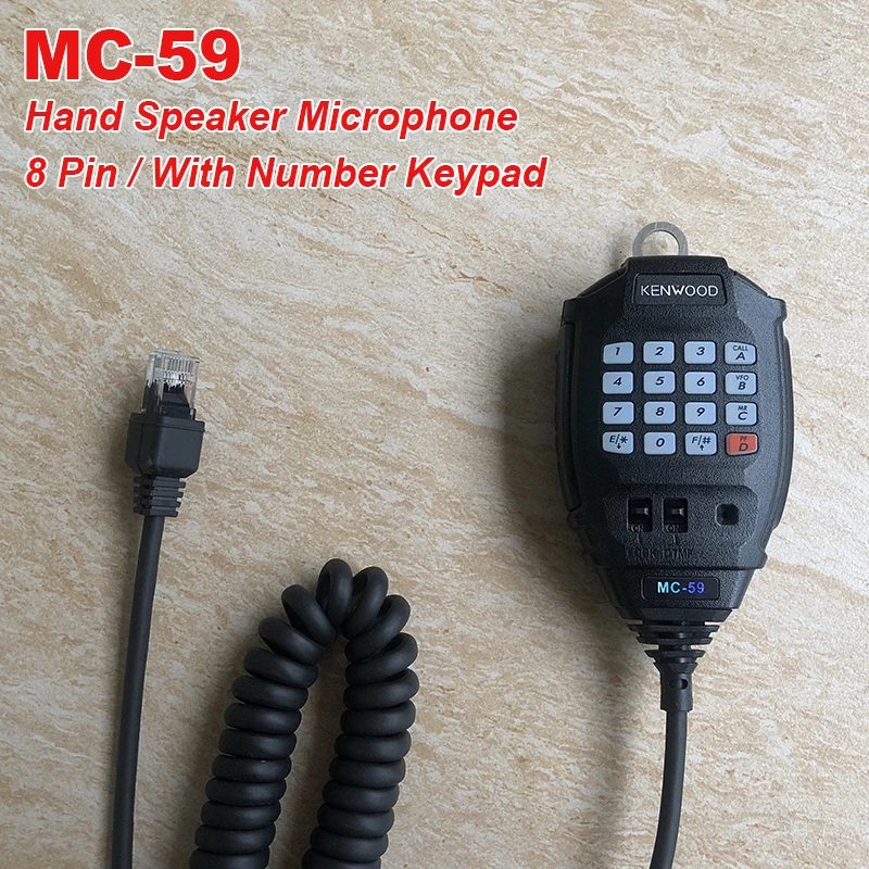 

MC-59 Ручной микрофон с цифровой клавиатурой, 8-контактный разъем для автомобильной рации Kenwood TK-271 TK-471A TK-281A TK-481A Радиоприемники