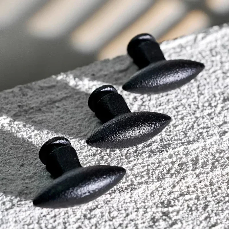 Französische Schrankknöpfe aus Messing, Kleine Griffe in Olivenform für Kleiderschrank, Küchentür, Schublade, Möbel, Hochwertige Schwarze Schranktürgriffe – Detail 9