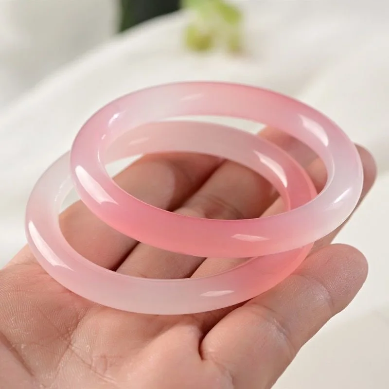 Wholesale Ice-like Lotus Pink Bracelet Peach Blossom Flower Ice Girly Style Jade Bracelet Live Delivery Gifts image 2
