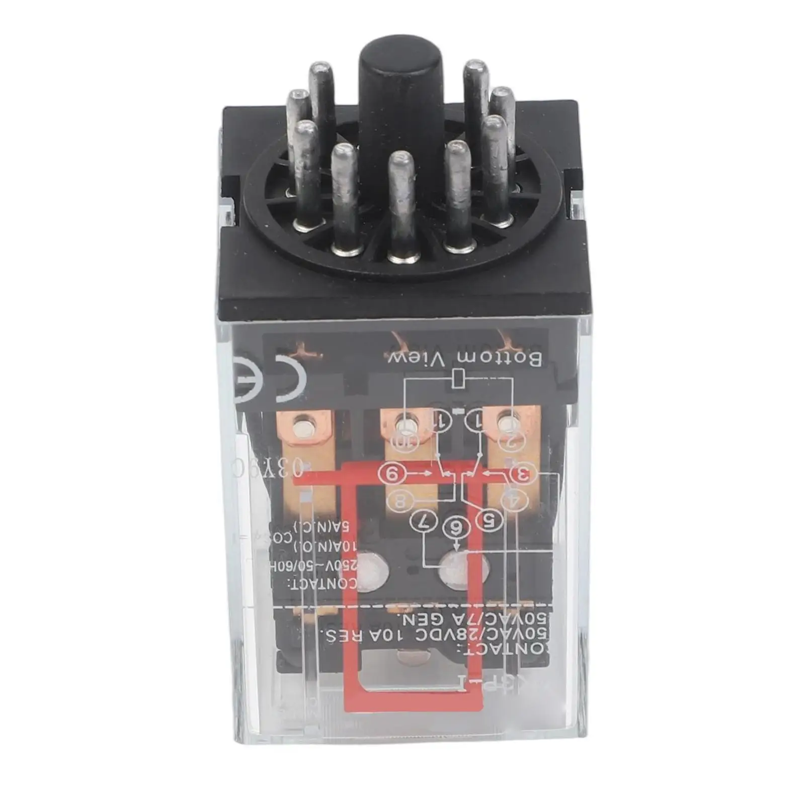 

10A Relay 11 Pin Relay For Electrical Systems Remote Control Relay Silver Alloy Contacts For Automatic Control
